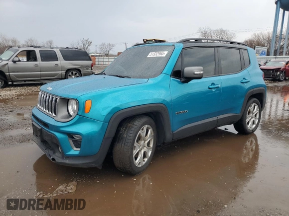 2020 Jeep Renegade Limited with VIN ZACNJAD13LPL76389, listed as a Copart auction lot 51332965 with 62,103 mi miles and Salvage title. Bid and sale history available at DreamBid. Image 1.