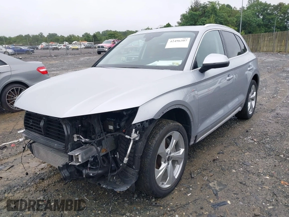 2022 Audi Q5 S line Premium Plus with VIN WA1EAAFY7N2002131, listed as a IAAI auction lot 42496307 with 25,840 mi miles and . Bid and sale history available at DreamBid. Image 17.