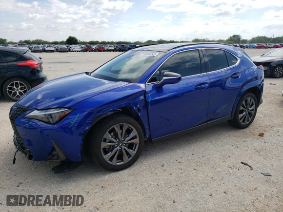 2023 Lexus UX 250h F Sport z VIN JTHB6JBH2P2145568, wystawiony jako Copart lot #70026744 z przebiegiem 52 667 mil mil oraz Nie do naprawy • Non repairable. Historia ofert i sprzedaży dostępna na DreamBid. Obrazek 1.