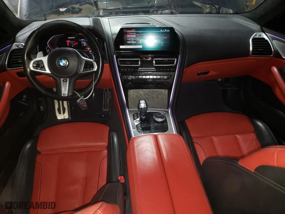 2019 BMW 8 Series M850i xDrive with VIN WBABC4C50KBU95710, listed as a Copart auction lot 85099404 with 58,463 mi miles and Salvage Title. Bid and sale history available at carsss.com. Image 8.