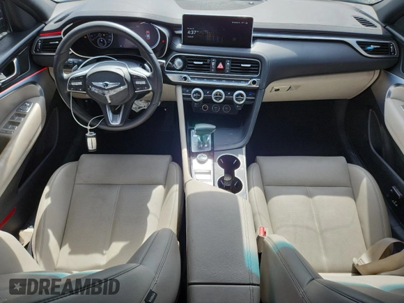 2023 Genesis G70 2.0T with VIN KMTG34TA3PU108506, listed as a Copart auction lot 61137005 with 40,950 mi miles and Salvage title. Bid and sale history available at DreamBid. Image 8.