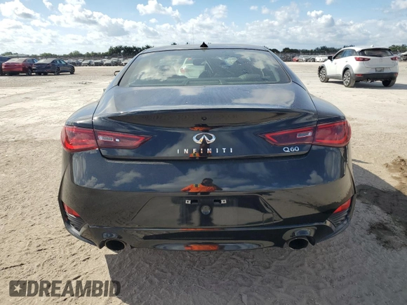 2020 Infiniti Q60 Luxe with VIN JN1EV7EK5LM340240, listed as a Copart auction lot 43447795 with 15,198 mi miles and Salvage Title. Bid and sale history available at carsss.com. Image 6.