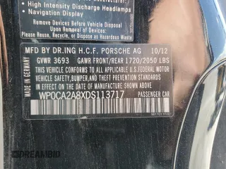 2013 Porsche Boxster z VIN WP0CA2A8XDS113717, wystawiony jako Copart lot #58712585 z przebiegiem 166 622 mil mil oraz Nie do naprawy • Non repairable. Historia ofert i sprzedaży dostępna na DreamBid. Obrazek 13.