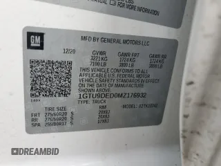 2021 GMC Sierra 1500 SLT z VIN 1GTU9DED0MZ176932, wystawiony jako Copart lot #45815015 z przebiegiem 69 567 mil mil oraz Szkoda całkowita • Salvage title. Historia ofert i sprzedaży dostępna na DreamBid. Obrazek 14.
