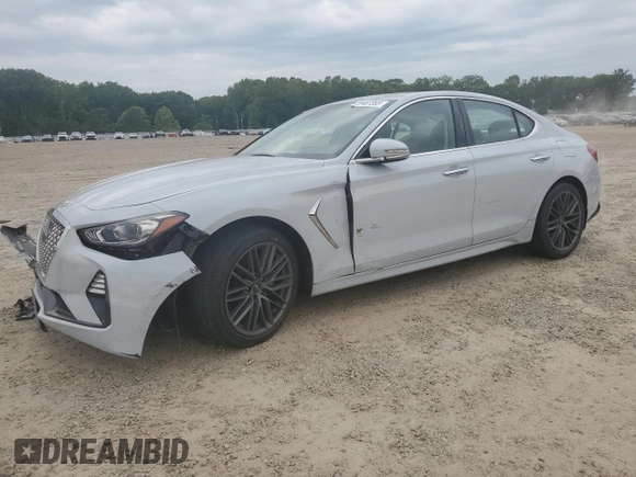 2019 Genesis G70 Advanced with VIN KMTG64LA2KU031319, listed as a Copart auction lot 59487385 with 15,320 mi miles and Salvage title. Bid and sale history available at DreamBid. Image 1.