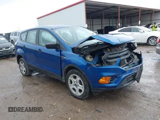 2018 Ford Escape S with VIN 1FMCU0F73JUA54856, listed as a IAAI auction lot 41542759 with 108,322 mi miles. Bid and sale history available at carsss.com. Image 1.