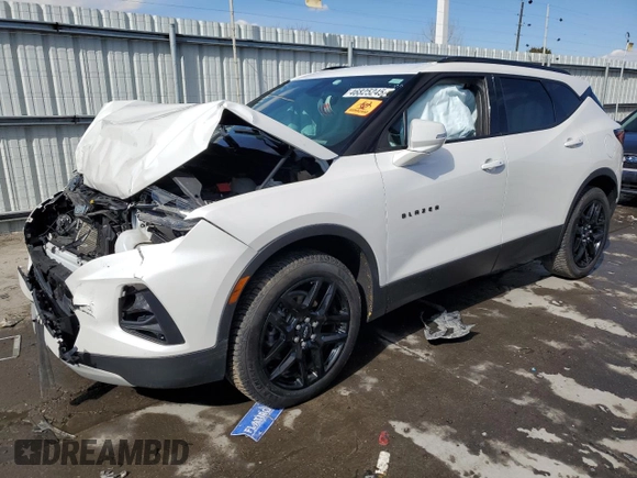 2022 Chevrolet Blazer LT z VIN 3GNKBJRS9NS173939, wystawiony jako Copart lot #46825245 z przebiegiem Nie podano mil oraz Szkoda całkowita • Salvage title. Historia ofert i sprzedaży dostępna na DreamBid. Obrazek 1.