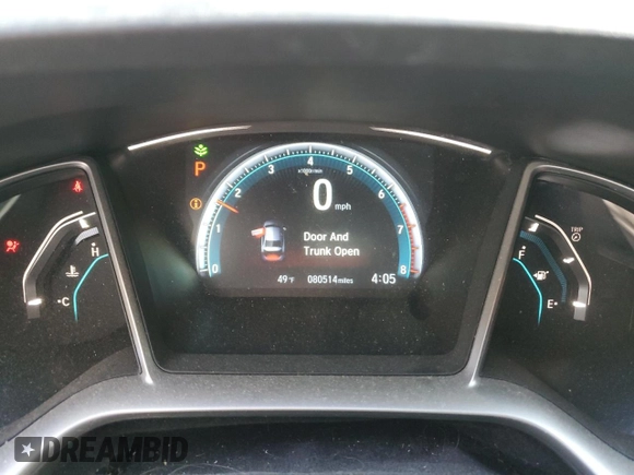 2016 Honda Civic EX-L with VIN 19XFC1F75GE025800, listed as a Copart auction lot 84600314 with 80,514 mi miles and Salvage title. Bid and sale history available at DreamBid. Image 9.