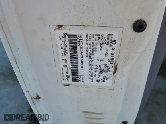 1994 Ford Ranger Splash with VIN 1FTCR10A9RPC04494, listed as a Copart auction lot 61871005 with 197,454 mi miles and Salvage title. Bid and sale history available at DreamBid. Image 12.