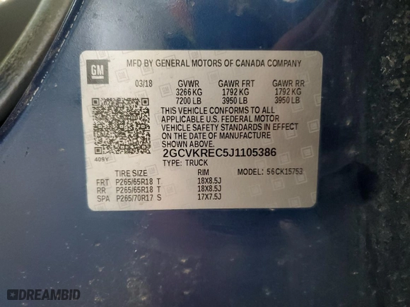 2018 Chevrolet Silverado 1500 LT with VIN 2GCVKREC5J1105386, listed as a Copart auction lot 50312555 with 113,764 mi miles and Salvage Title. Bid and sale history available at carsss.com. Image 13.