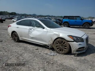 2018 Genesis G80 3.8L with VIN KMHGN4JEXJU245900, listed as a Copart auction lot 60552515 with 107,502 mi miles and Salvage title. Bid and sale history available at DreamBid. Image 4.