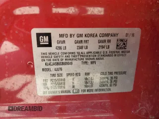 2016 Buick Encore with VIN KL4CJASB6GB609049, listed as a Copart auction lot 54417865 with Not Provided miles and Non Repairable. Bid and sale history available at DreamBid. Image 13.