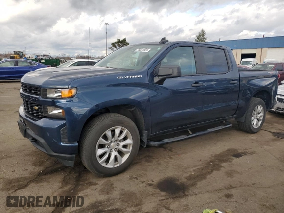 2021 Chevrolet Silverado 1500 Custom with VIN 3GCPYBEH1MG185453, listed as a Copart auction lot 78281804 with 75,380 mi miles and Salvage Title. Bid and sale history available at DreamBid. Image 1.