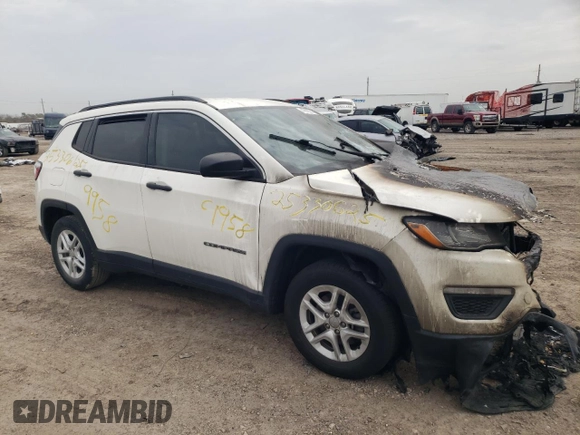 2019 Jeep Compass Sport with VIN 3C4NJCAB5KT699958, listed as a Copart auction lot 47625335 with Not provided miles and Non repairable. Bid and sale history available at DreamBid. Image 4.