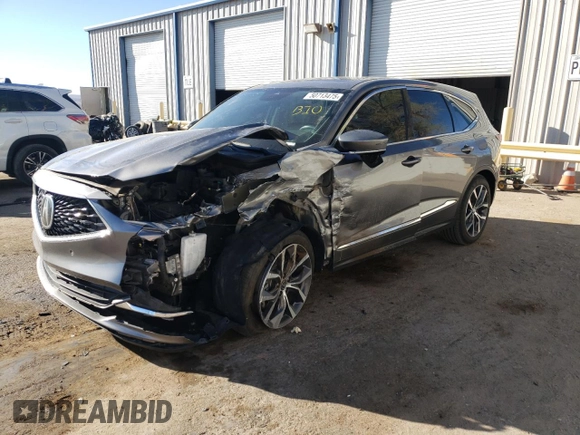 2023 Acura MDX w/Technology Package with VIN 5J8YD9H47PL007508, listed as a Copart auction lot 50713475 with 23,645 mi miles and Salvage Title. Bid and sale history available at carsss.com. Image 1.