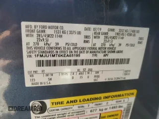 2019 Ford Expedition Platinum with VIN 1FMJU1MT6KEA65195, listed as a Copart auction lot 49871715 with 77,931 mi miles and Salvage title. Bid and sale history available at DreamBid. Image 16.