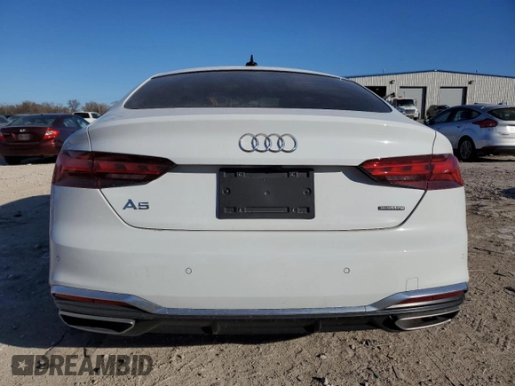 2023 Audi A5 Sportback S line Premium Plus with VIN WAUFACF53PA045351, listed as a Copart auction lot 38337454 with 9,512 mi miles. Bid and sale history available at carsss.com. Image 6.