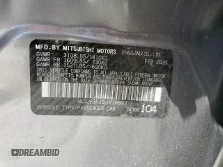 2020 Mitsubishi Mirage ES с VIN ML32F3FJ5LHF09957, выставлен на аукционе Copart как лот 61465245 с пробегом 30 347 миль миль и Списание • Salvage title. История ставок и продаж доступна на DreamBid. Изображение 12.