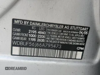 2006 Mercedes-Benz E 350 with VIN WDBUF56J66A795473, listed as a Copart auction lot 55680705 with 149,610 mi miles and Salvage Title. Bid and sale history available at DreamBid. Image 12.