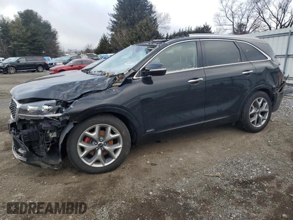 2019 Kia Sorento SX V6 with VIN 5XYPKDA52KG503925, listed as a Copart auction lot 45850785 with 59,107 mi miles and Salvage Title. Bid and sale history available at carsss.com. Image 1.