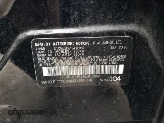 2020 Mitsubishi Mirage ES with VIN ML32F3FJ9LHF12652, listed as a Copart auction lot 53478045 with 64,844 mi miles and Salvage title. Bid and sale history available at DreamBid. Image 13.