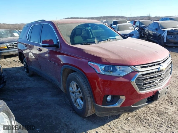 2018 Chevrolet Traverse LT Cloth with VIN 1GNERGKWXJJ269969, listed as a IAAI auction lot 41596532 with 114,038 mi miles. Bid and sale history available at carsss.com. Image 1.
