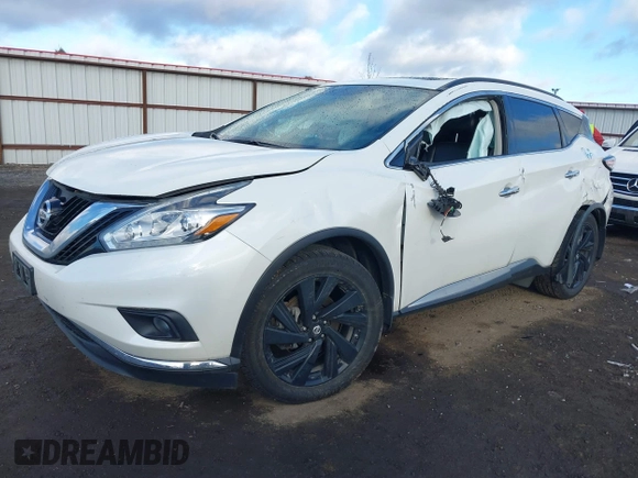 2017 Nissan Murano SL with VIN 5N1AZ2MH5HN204437, listed as a IAAI auction lot 41852350 with 82,545 mi miles and . Bid and sale history available at carsss.com. Image 2.