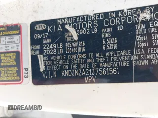 2018 Kia Soul with VIN KNDJN2A21J7561561, listed as a IAAI auction lot 42217257 with 41,911 mi miles and . Bid and sale history available at DreamBid. Image 9.