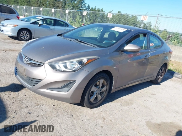 2014 Hyundai Elantra SE with VIN 5NPDH4AE4EH526573, listed as a IAAI auction lot 42443470 with 105,001 mi miles and . Bid and sale history available at DreamBid. Image 2.