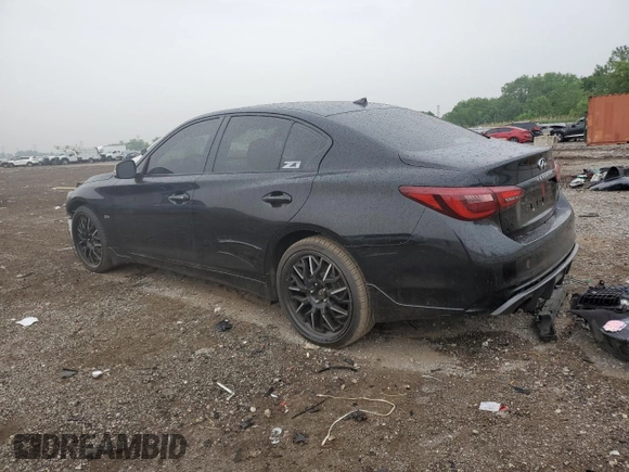 2018 Infiniti Q50 Luxe with VIN JN1EV7AR6JM441982, listed as a Copart auction lot 59939945 with 97,702 mi miles and Salvage title. Bid and sale history available at DreamBid. Image 2.