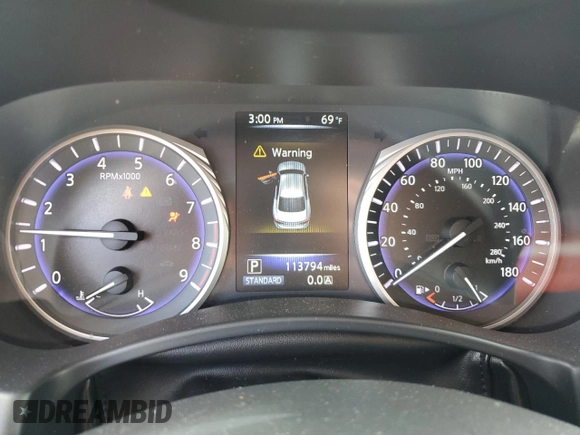 2015 Infiniti Q50 Premium with VIN JN1BV7AP5FM340151, listed as a Copart auction lot 55760705 with 113,794 mi miles and Clean Title. Bid and sale history available at DreamBid. Image 9.