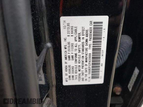 2015 Acura TLX V6 Tech with VIN 19UUB2F52FA009698, listed as a Copart auction lot 47230565 with 151,675 mi miles and Clean Title. Bid and sale history available at carsss.com. Image 13.
