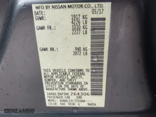 2017 Nissan Altima 2.5 SV with VIN 1N4AL3AP3HC264306, listed as a IAAI auction lot 41569327 with 223,343 mi miles. Bid and sale history available at carsss.com. Image 9.