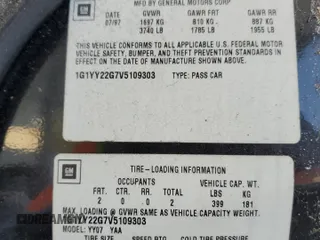 1997 Chevrolet Corvette with VIN 1G1YY22G7V5109303, listed as a Copart auction lot 75363564 with 155,018 mi miles and Salvage Title. Bid and sale history available at carsss.com. Image 12.