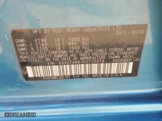 2017 Subaru Impreza with VIN 4S3GTAA61H3715376, listed as a Copart auction lot 49989855 with 169,226 mi miles and Salvage Title. Bid and sale history available at carsss.com. Image 14.