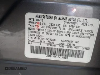 2015 Infiniti Q50 Premium with VIN JN1BV7AP1FM330183, listed as a IAAI auction lot 41788224 with 139,818 mi miles. Bid and sale history available at carsss.com. Image 9.