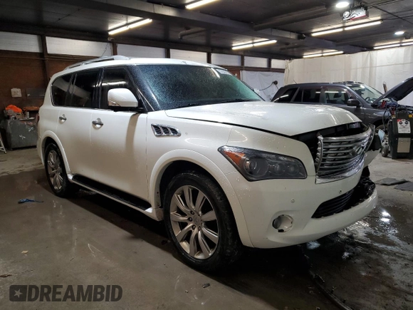2014 Infiniti QX80 with VIN JN8AZ2NE9E9061705, listed as a Copart auction lot 57645125 with 147,845 mi miles and Salvage title. Bid and sale history available at DreamBid. Image 4.