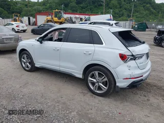 2022 Audi Q3 S line Premium Plus with VIN WA1EECF38N1031860, listed as a IAAI auction lot 42345075 with 27,171 mi miles and . Bid and sale history available at DreamBid. Image 3.