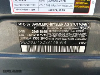 2008 Mercedes-Benz S-Class 5.5L V8 with VIN WDDNG71X28A168594, listed as a IAAI auction lot 42038094 with 222,669 mi miles. Bid and sale history available at carsss.com. Image 9.