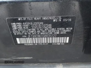 2016 Subaru WRX Limited with VIN JF1VA1N61G8835127, listed as a IAAI auction lot 41450504 with 106,534 mi miles. Bid and sale history available at carsss.com. Image 9.