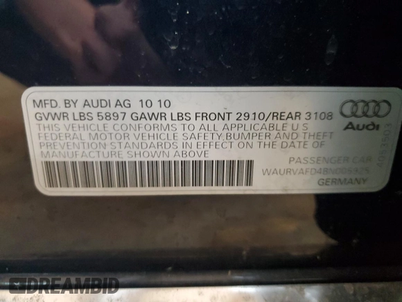 2011 Audi A8 z VIN WAURVAFD4BN005925, wystawiony jako Copart lot #56998325 z przebiegiem 147 449 mil mil oraz Tytuł czysty. Historia ofert i sprzedaży dostępna na DreamBid. Obrazek 12.