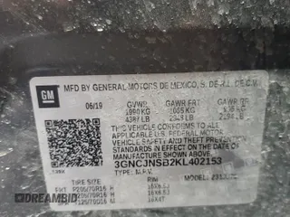 2019 Chevrolet Trax LS with VIN 3GNCJNSB2KL402153, listed as a Copart auction lot 54416695 with 41,249 mi miles and Salvage Title. Bid and sale history available at carsss.com. Image 13.