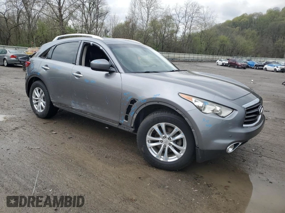 2015 Infiniti QX70 with VIN JN8CS1MW2FM482942, listed as a Copart auction lot 54245025 with 108,314 mi miles and Salvage Title. Bid and sale history available at DreamBid. Image 4.