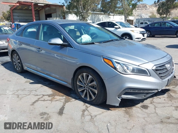 2015 Hyundai Sonata Sport with VIN 5NPE34AF5FH216123, listed as a IAAI auction lot 42271866 with 85,346 mi miles and . Bid and sale history available at DreamBid. Image 1.