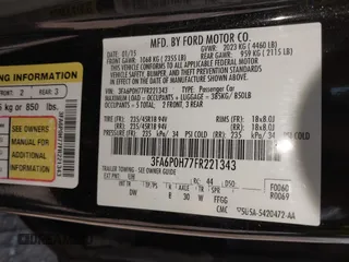 2015 Ford Fusion SE with VIN 3FA6P0H77FR221343, listed as a IAAI auction lot 42076089 with 136,812 mi miles. Bid and sale history available at carsss.com. Image 9.