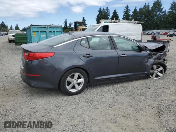 2015 Kia Optima LX with VIN KNAGM4A79F5631926, listed as a Copart auction lot 61419675 with Not provided miles and Salvage title. Bid and sale history available at DreamBid. Image 3.