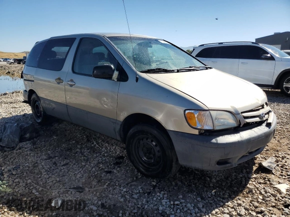 2001 Toyota Sienna CE with VIN 4T3ZF19C61U356216, listed as a Copart auction lot 57898384 with 0 mi miles and Salvage Title. Bid and sale history available at carsss.com. Image 4.