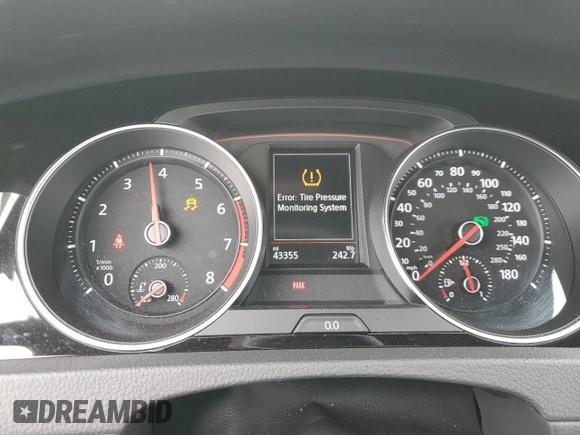 2019 Volkswagen Golf GTI S with VIN 3VW6T7AUXKM000967, listed as a Copart auction lot 58516754 with 43,355 mi miles and Salvage Title. Bid and sale history available at carsss.com. Image 9.