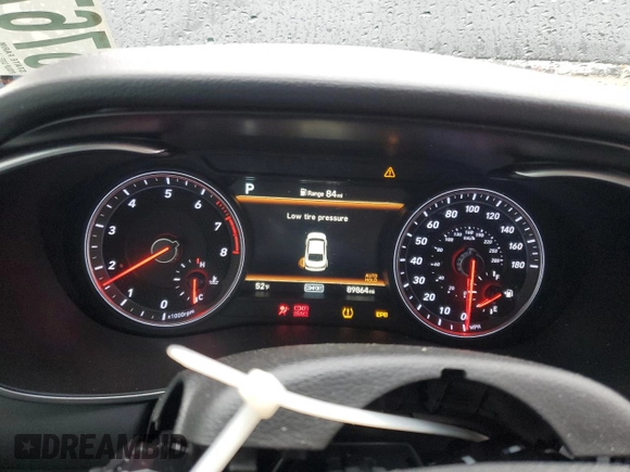 2021 Genesis G70 2.0T with VIN KMTG44LA3MU075175, listed as a Copart auction lot 57679175 with 89,864 mi miles and Salvage title. Bid and sale history available at DreamBid. Image 9.