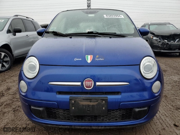 2013 FIAT 500 Pop with VIN 3C3CFFDR3DT647609, listed as a Copart auction lot 85893994 with 31703 miles and Salvage Title. Bid and sale history available at carsss.com. Image 5.